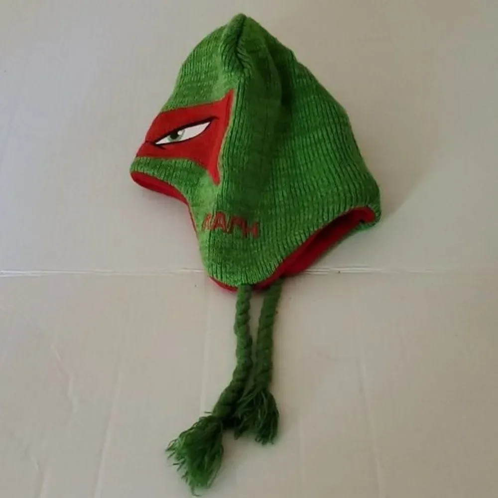 Teenage Mutant Ninja Turtles Hat Winter Snow Raphael Red Green Kids Youth